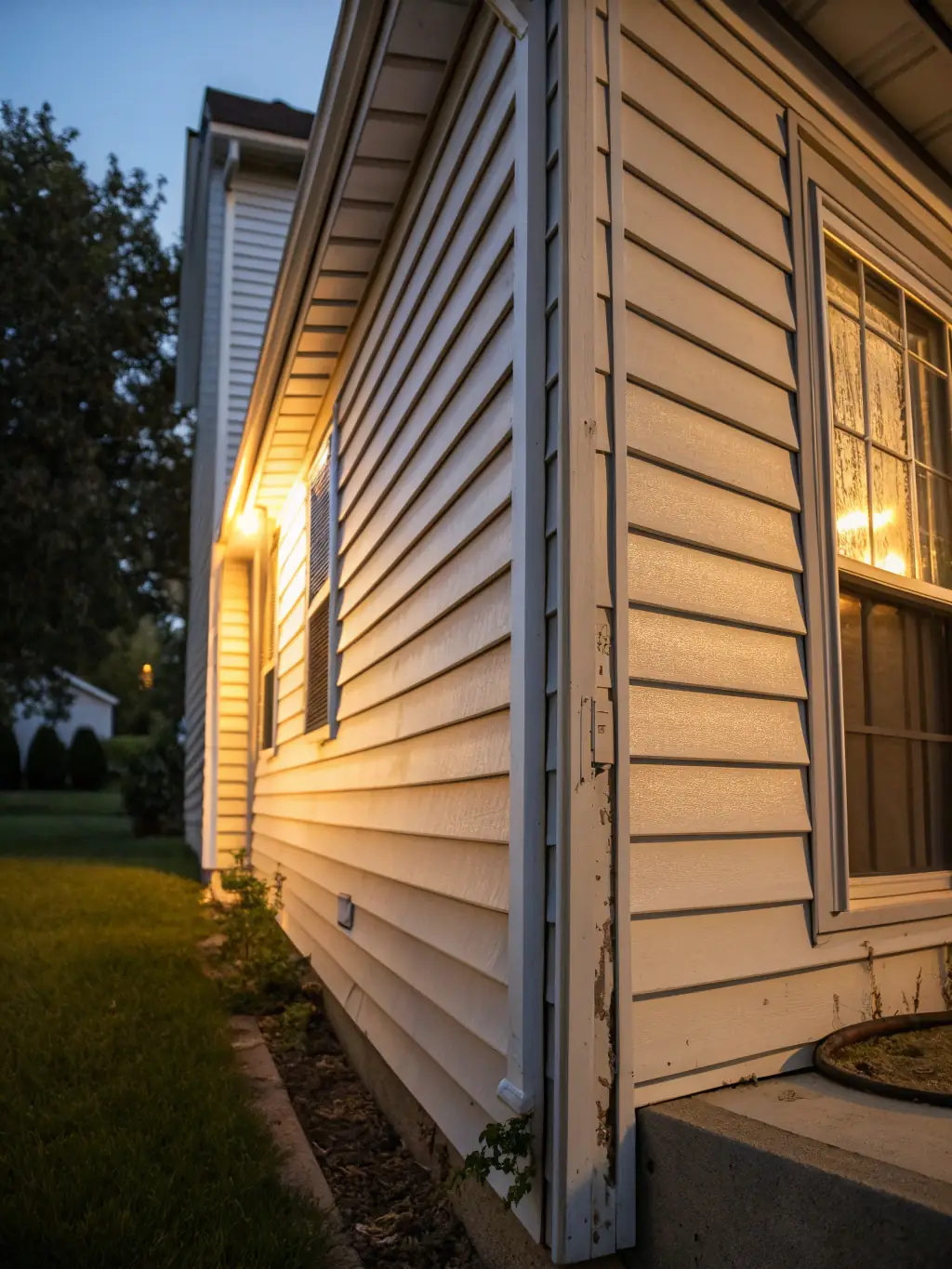 A split image showing a home before and after siding installation by Wilson and Sons Construction, highlighting the dramatic improvement in curb appeal and energy efficiency.