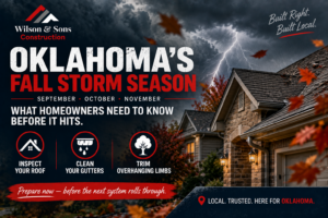 House in Oklahoma Fall Storm